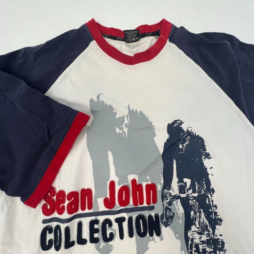 Sean John Collection Raglan Graphic Cycling. 19 T-Shirt XXL 100% Cotton‎